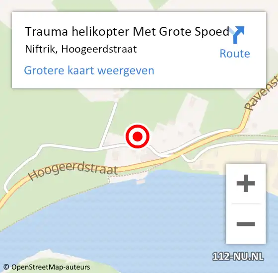 Locatie op kaart van de 112 melding: Trauma helikopter Met Grote Spoed Naar Niftrik, Hoogeerdstraat op 13 oktober 2021 18:04
