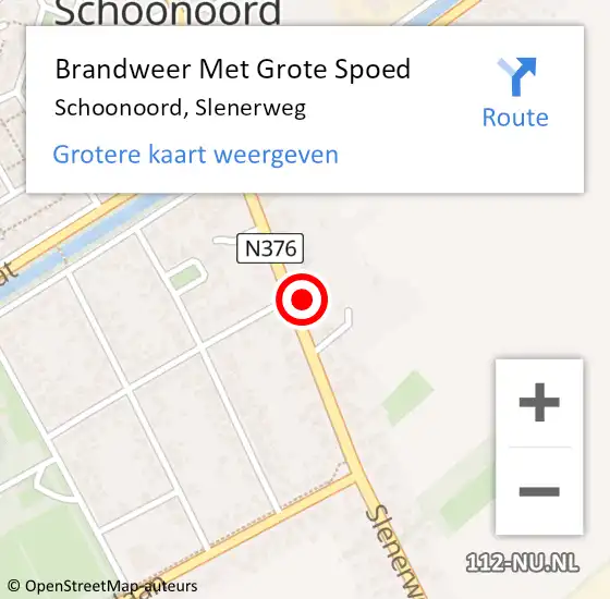 Locatie op kaart van de 112 melding: Brandweer Met Grote Spoed Naar Schoonoord, Slenerweg op 14 oktober 2021 01:45