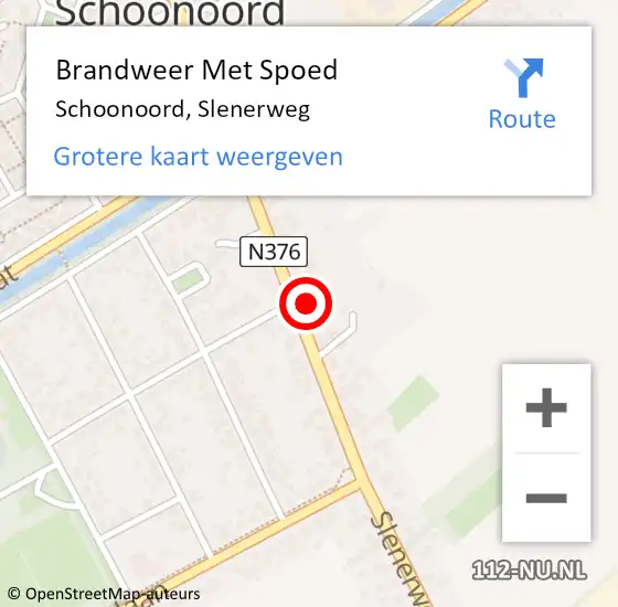 Locatie op kaart van de 112 melding: Brandweer Met Spoed Naar Schoonoord, Slenerweg op 14 oktober 2021 03:27