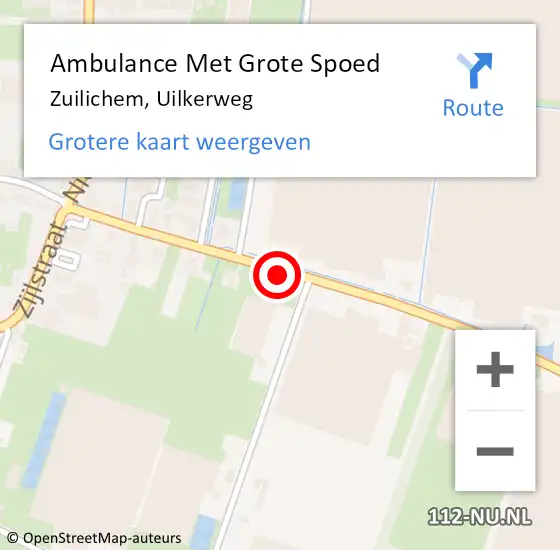 Locatie op kaart van de 112 melding: Ambulance Met Grote Spoed Naar Zuilichem, Uilkerweg op 14 oktober 2021 05:44