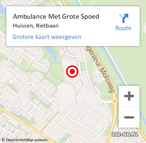 Locatie op kaart van de 112 melding: Ambulance Met Grote Spoed Naar Huissen, Rietbaan op 14 oktober 2021 07:03