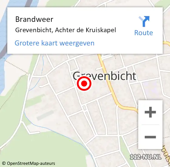 Locatie op kaart van de 112 melding: Brandweer Grevenbicht, Achter de Kruiskapel op 26 juni 2014 01:06