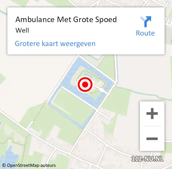 Locatie op kaart van de 112 melding: Ambulance Met Grote Spoed Naar Well Lb, N270 op 26 juni 2014 01:58
