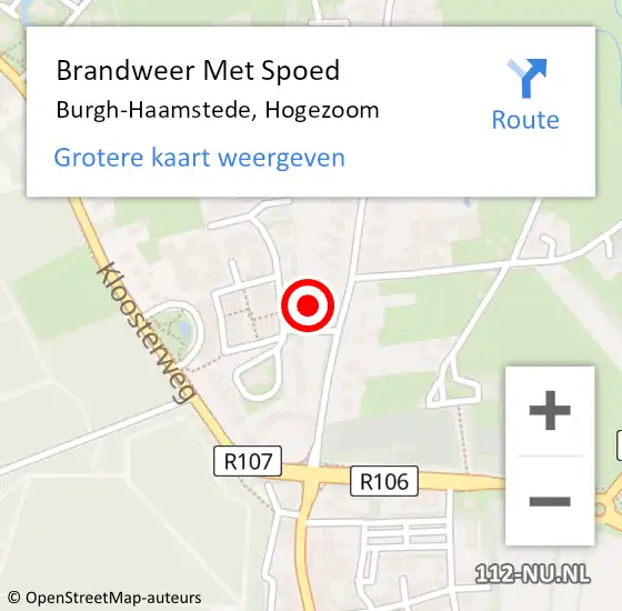 Locatie op kaart van de 112 melding: Brandweer Met Spoed Naar Burgh-Haamstede, Hogezoom op 14 oktober 2021 10:44