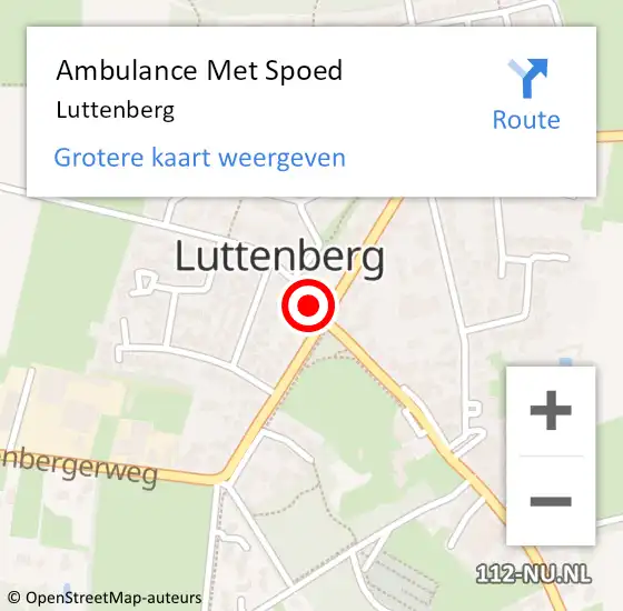 Locatie op kaart van de 112 melding: Ambulance Met Spoed Naar Luttenberg op 14 oktober 2021 11:11