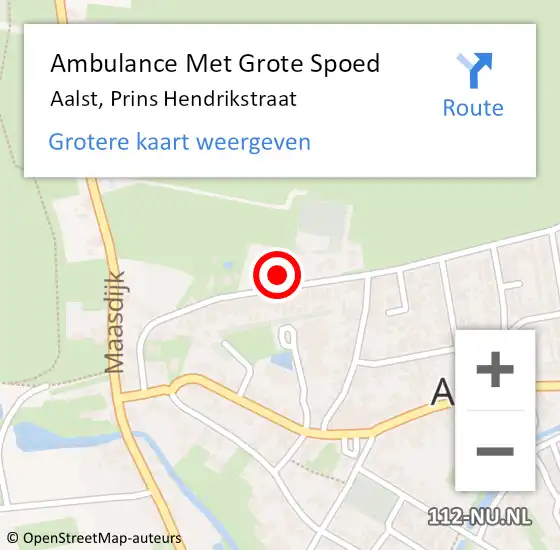 Locatie op kaart van de 112 melding: Ambulance Met Grote Spoed Naar Aalst, Prins Hendrikstraat op 14 oktober 2021 13:43