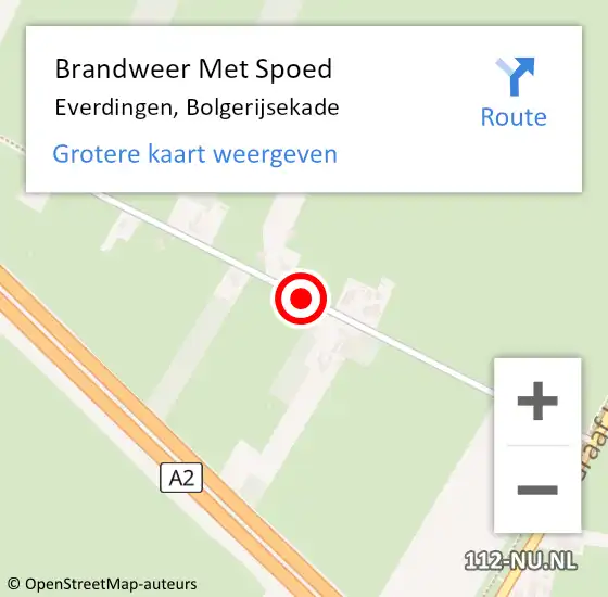 Locatie op kaart van de 112 melding: Brandweer Met Spoed Naar Everdingen, Bolgerijsekade op 14 oktober 2021 14:25