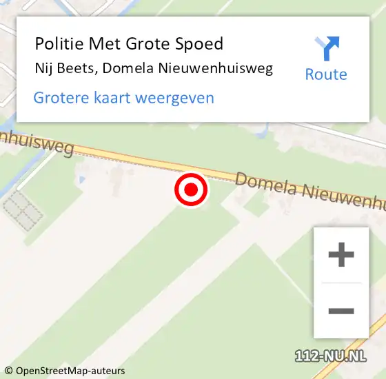 Locatie op kaart van de 112 melding: Politie Met Grote Spoed Naar Nij Beets, Domela Nieuwenhuisweg op 14 oktober 2021 19:14