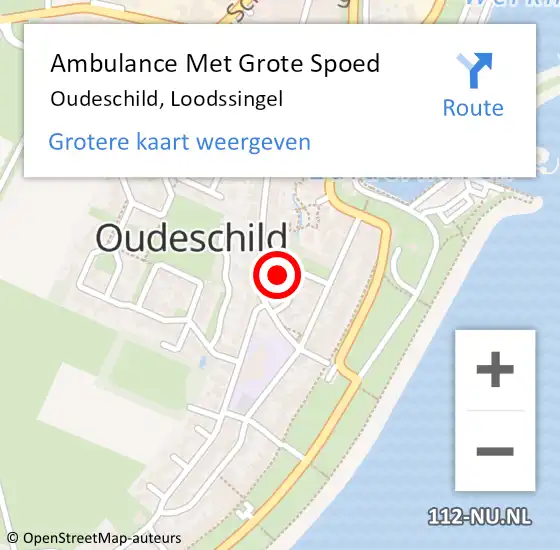 Locatie op kaart van de 112 melding: Ambulance Met Grote Spoed Naar Oudeschild, Loodssingel op 14 oktober 2021 23:25