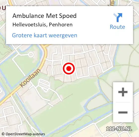 Locatie op kaart van de 112 melding: Ambulance Met Spoed Naar Hellevoetsluis, Penhoren op 15 oktober 2021 00:13