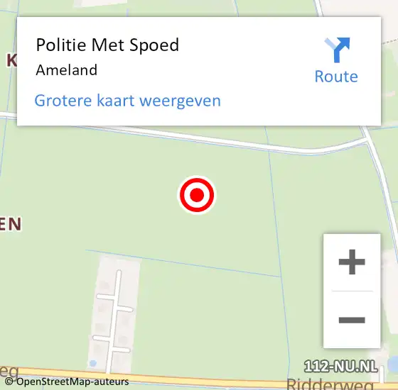 Locatie op kaart van de 112 melding: Politie Met Spoed Naar Ameland op 15 oktober 2021 11:35