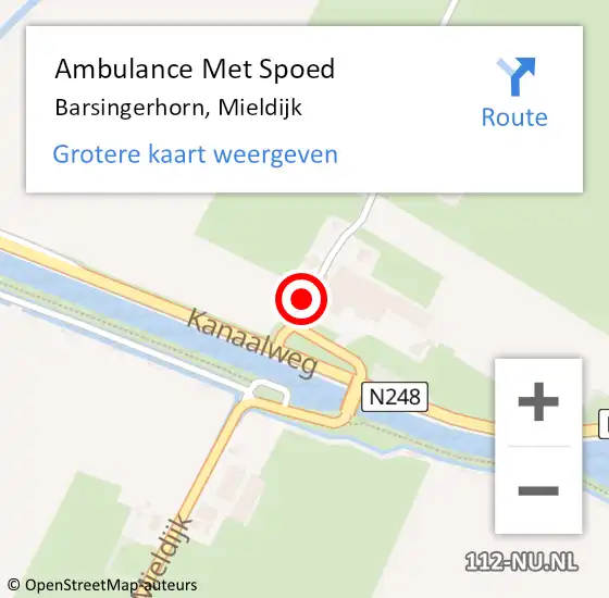 Locatie op kaart van de 112 melding: Ambulance Met Spoed Naar Barsingerhorn, Mieldijk op 15 oktober 2021 11:50