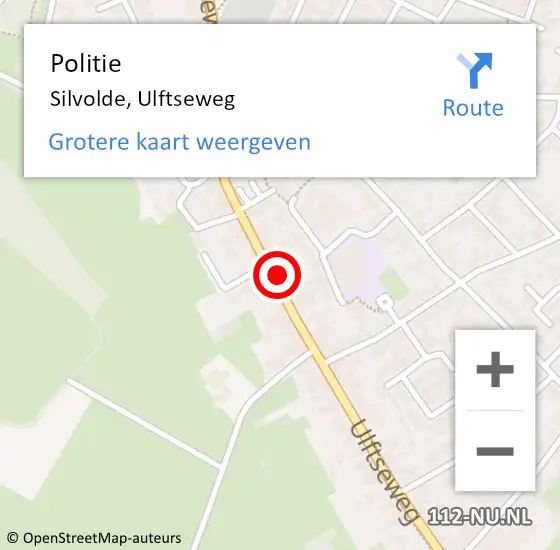 Locatie op kaart van de 112 melding: Politie Silvolde, Ulftseweg op 15 oktober 2021 15:18