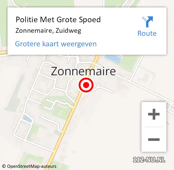 Locatie op kaart van de 112 melding: Politie Met Grote Spoed Naar Zonnemaire, Zuidweg op 15 oktober 2021 15:31