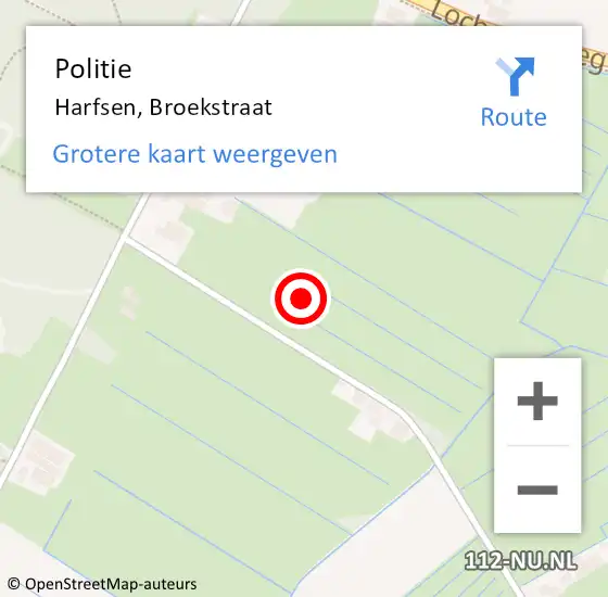 Locatie op kaart van de 112 melding: Politie Harfsen, Broekstraat op 15 oktober 2021 16:13