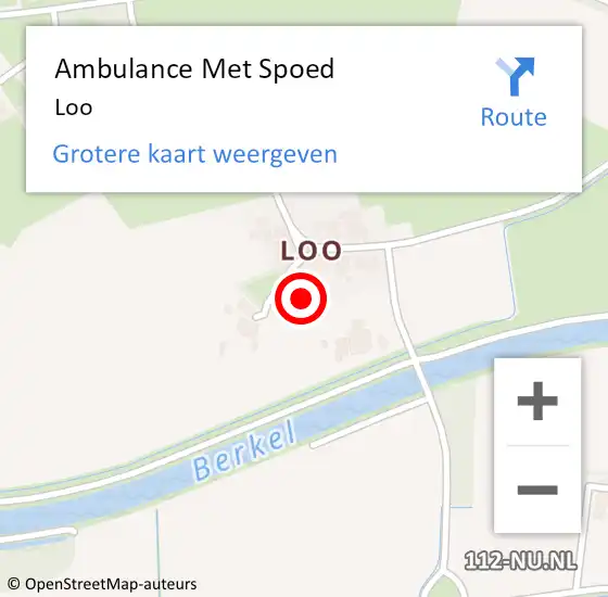 Locatie op kaart van de 112 melding: Ambulance Met Spoed Naar Loo op 16 oktober 2021 01:23