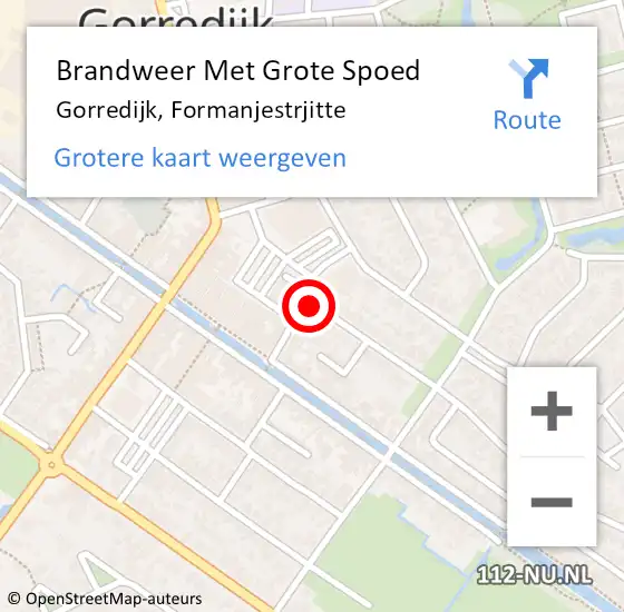Locatie op kaart van de 112 melding: Brandweer Met Grote Spoed Naar Gorredijk, Formanjestrjitte op 16 oktober 2021 08:20