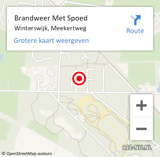 Locatie op kaart van de 112 melding: Brandweer Met Spoed Naar Winterswijk, Meekertweg op 16 oktober 2021 14:24