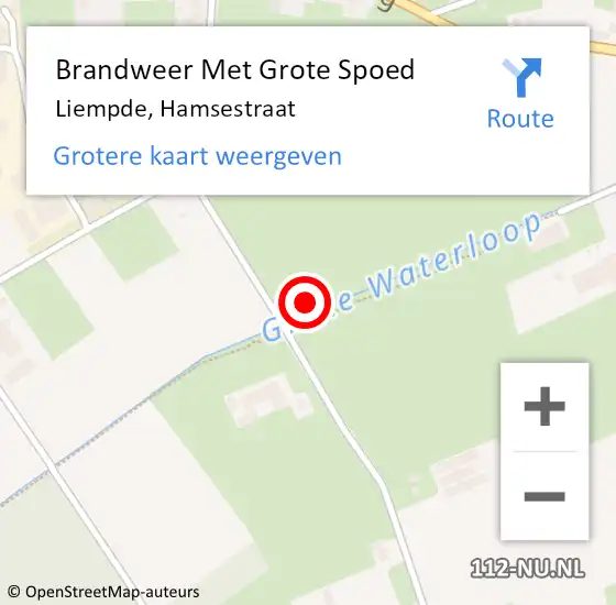 Locatie op kaart van de 112 melding: Brandweer Met Grote Spoed Naar Liempde, Hamsestraat op 16 oktober 2021 14:48