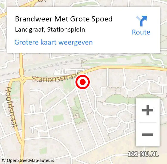 Locatie op kaart van de 112 melding: Brandweer Met Grote Spoed Naar Landgraaf, Stationsplein op 17 oktober 2021 02:18