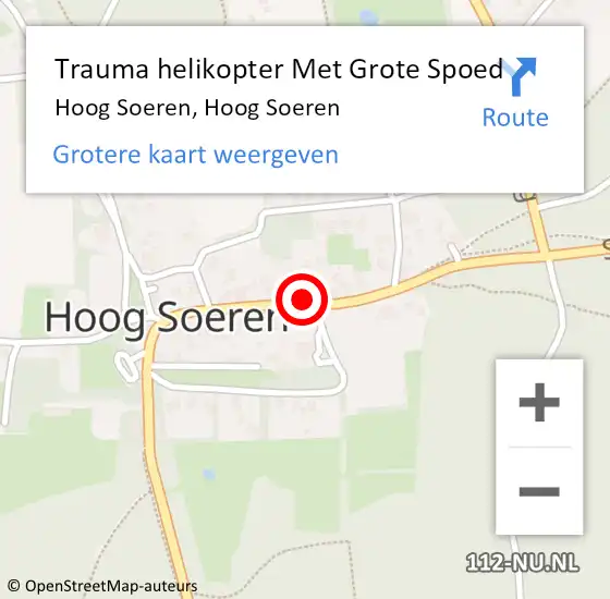 Locatie op kaart van de 112 melding: Trauma helikopter Met Grote Spoed Naar Hoog Soeren, Hoog Soeren op 17 oktober 2021 03:23