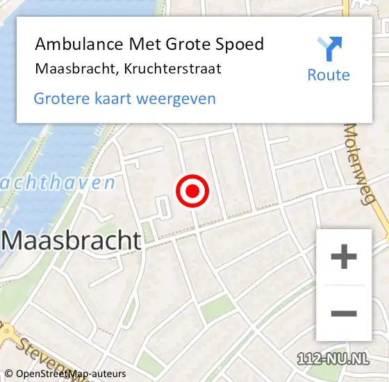 Locatie op kaart van de 112 melding: Ambulance Met Grote Spoed Naar Maasbracht, Kruchterstraat op 17 oktober 2021 11:44
