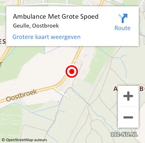 Locatie op kaart van de 112 melding: Ambulance Met Grote Spoed Naar Geulle, Oostbroek op 17 oktober 2021 13:47