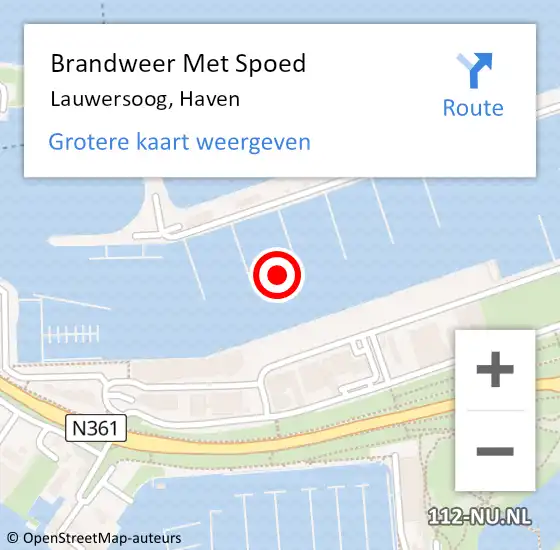Locatie op kaart van de 112 melding: Brandweer Met Spoed Naar Lauwersoog, Haven op 17 oktober 2021 14:31