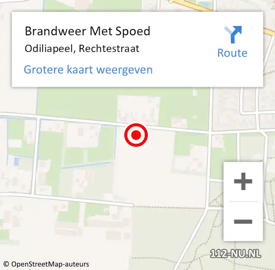 Locatie op kaart van de 112 melding: Brandweer Met Spoed Naar Odiliapeel, Rechtestraat op 17 oktober 2021 15:14