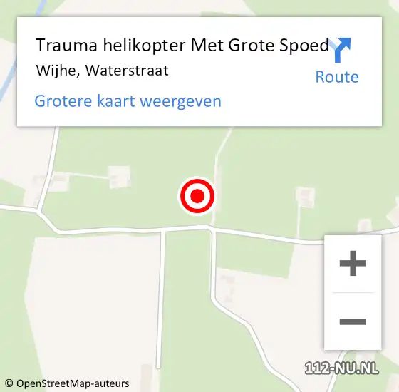 Locatie op kaart van de 112 melding: Trauma helikopter Met Grote Spoed Naar Wijhe, Waterstraat op 17 oktober 2021 16:19