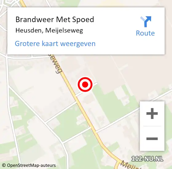 Locatie op kaart van de 112 melding: Brandweer Met Spoed Naar Heusden, Meijelseweg op 17 oktober 2021 20:05