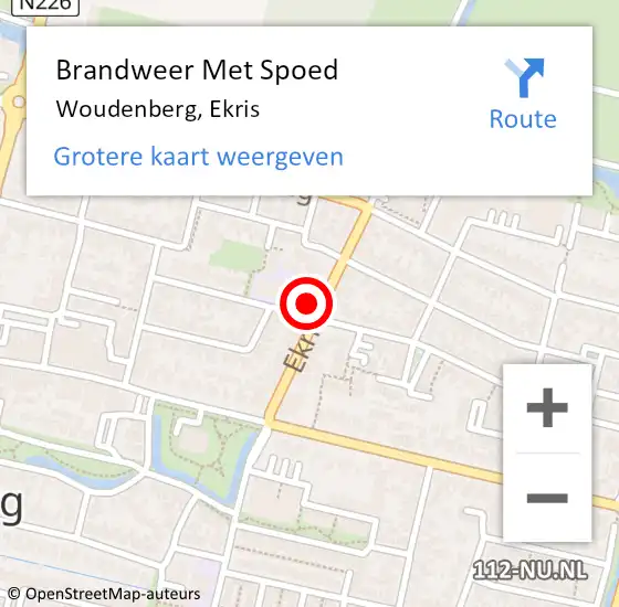 Locatie op kaart van de 112 melding: Brandweer Met Spoed Naar Woudenberg, Ekris op 18 oktober 2021 08:06