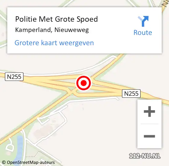 Locatie op kaart van de 112 melding: Politie Met Grote Spoed Naar Kamperland, Nieuweweg op 18 oktober 2021 10:39