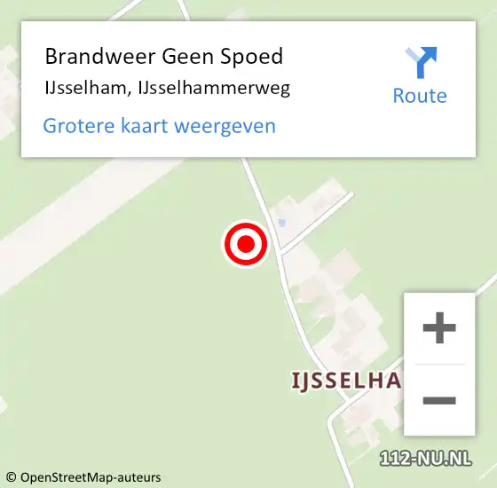 Locatie op kaart van de 112 melding: Brandweer Geen Spoed Naar IJsselham, IJsselhammerweg op 18 oktober 2021 13:27
