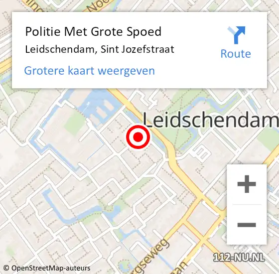 Locatie op kaart van de 112 melding: Politie Met Grote Spoed Naar Leidschendam, Sint Jozefstraat op 18 oktober 2021 19:10