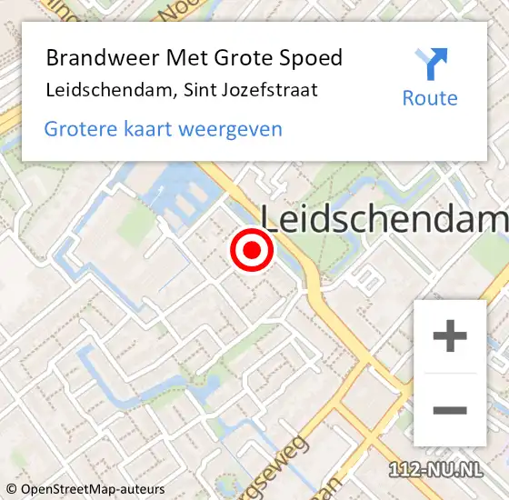 Locatie op kaart van de 112 melding: Brandweer Met Grote Spoed Naar Leidschendam, Sint Jozefstraat op 18 oktober 2021 19:14
