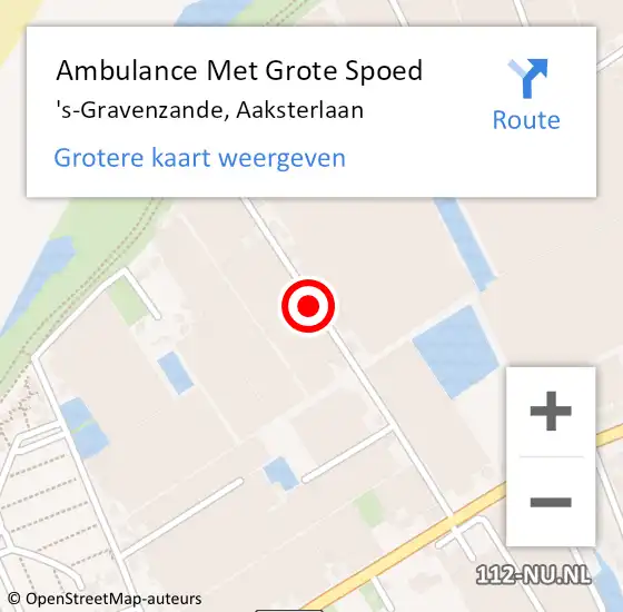 Locatie op kaart van de 112 melding: Ambulance Met Grote Spoed Naar 's-Gravenzande, Aaksterlaan op 18 oktober 2021 22:00
