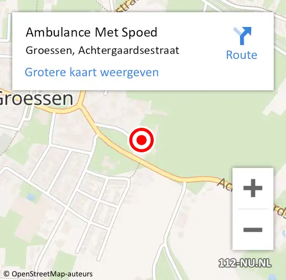 Locatie op kaart van de 112 melding: Ambulance Met Spoed Naar Groessen, Achtergaardsestraat op 19 oktober 2021 03:36