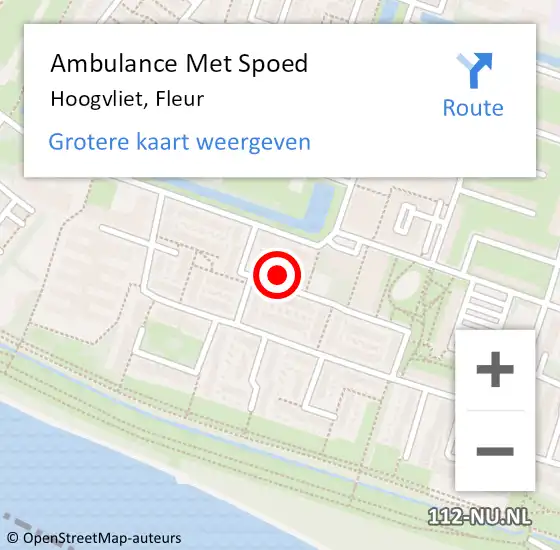 Locatie op kaart van de 112 melding: Ambulance Met Spoed Naar Hoogvliet, Fleur op 19 oktober 2021 05:28