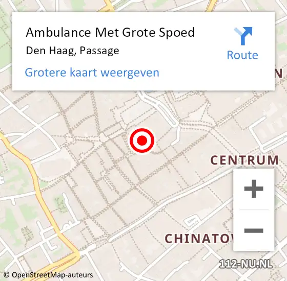 Locatie op kaart van de 112 melding: Ambulance Met Grote Spoed Naar Den Haag, Passage op 19 oktober 2021 11:15