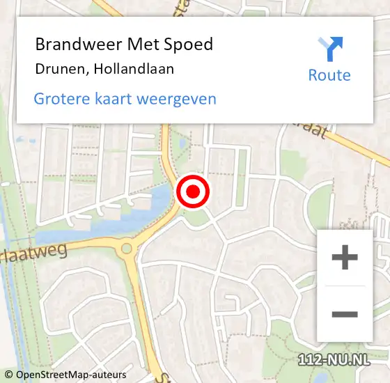 Locatie op kaart van de 112 melding: Brandweer Met Spoed Naar Drunen, Hollandlaan op 19 oktober 2021 14:35