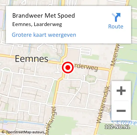 Locatie op kaart van de 112 melding: Brandweer Met Spoed Naar Eemnes, Laarderweg op 19 oktober 2021 15:06