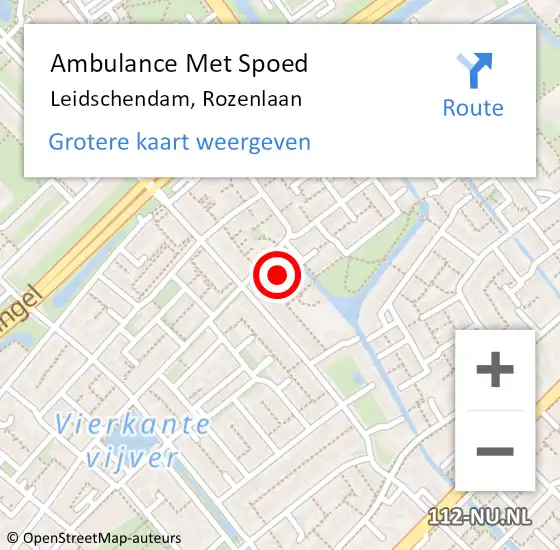 Locatie op kaart van de 112 melding: Ambulance Met Spoed Naar Leidschendam, Rozenlaan op 19 oktober 2021 19:25