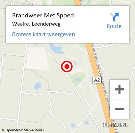 Locatie op kaart van de 112 melding: Brandweer Met Spoed Naar Waalre, Leenderweg op 20 oktober 2021 16:25