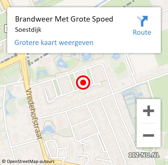 Locatie op kaart van de 112 melding: Brandweer Met Grote Spoed Naar Soestdijk op 20 oktober 2021 16:50