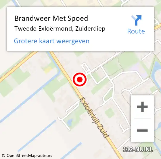 Locatie op kaart van de 112 melding: Brandweer Met Spoed Naar Tweede Exloërmond, Zuiderdiep op 21 oktober 2021 04:59