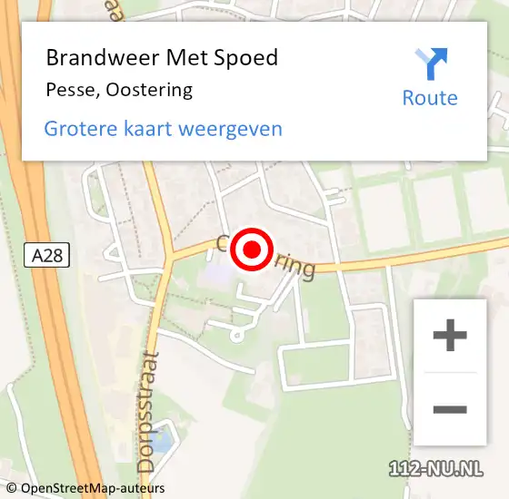 Locatie op kaart van de 112 melding: Brandweer Met Spoed Naar Pesse, Oostering op 21 oktober 2021 05:26