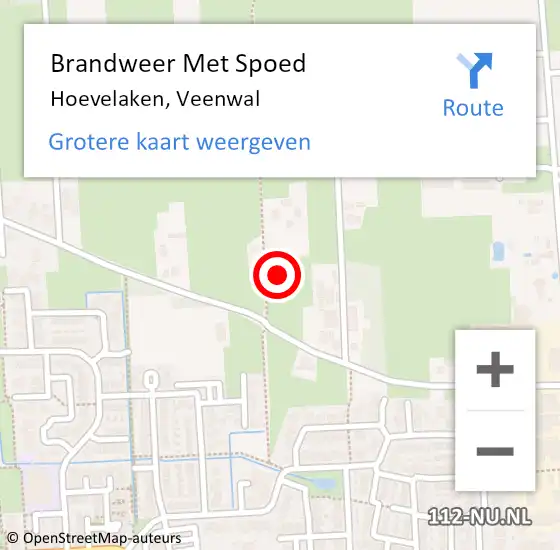 Locatie op kaart van de 112 melding: Brandweer Met Spoed Naar Hoevelaken, Veenwal op 21 oktober 2021 07:10