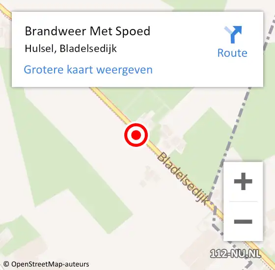 Locatie op kaart van de 112 melding: Brandweer Met Spoed Naar Hulsel, Bladelsedijk op 21 oktober 2021 07:32