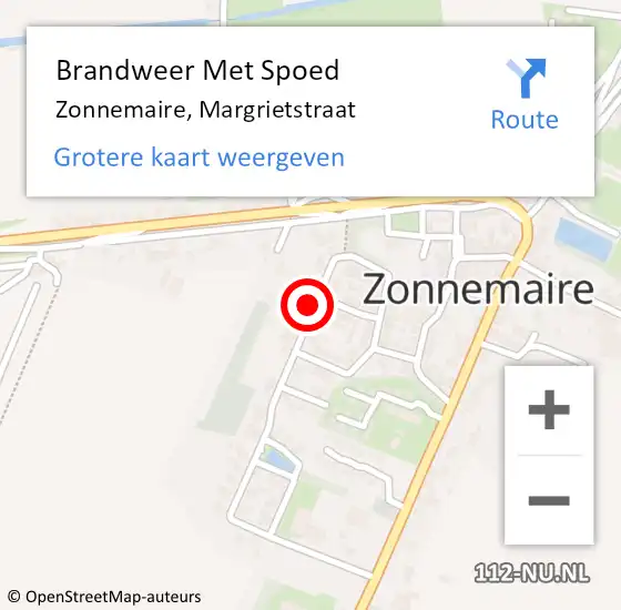 Locatie op kaart van de 112 melding: Brandweer Met Spoed Naar Zonnemaire, Margrietstraat op 21 oktober 2021 07:48